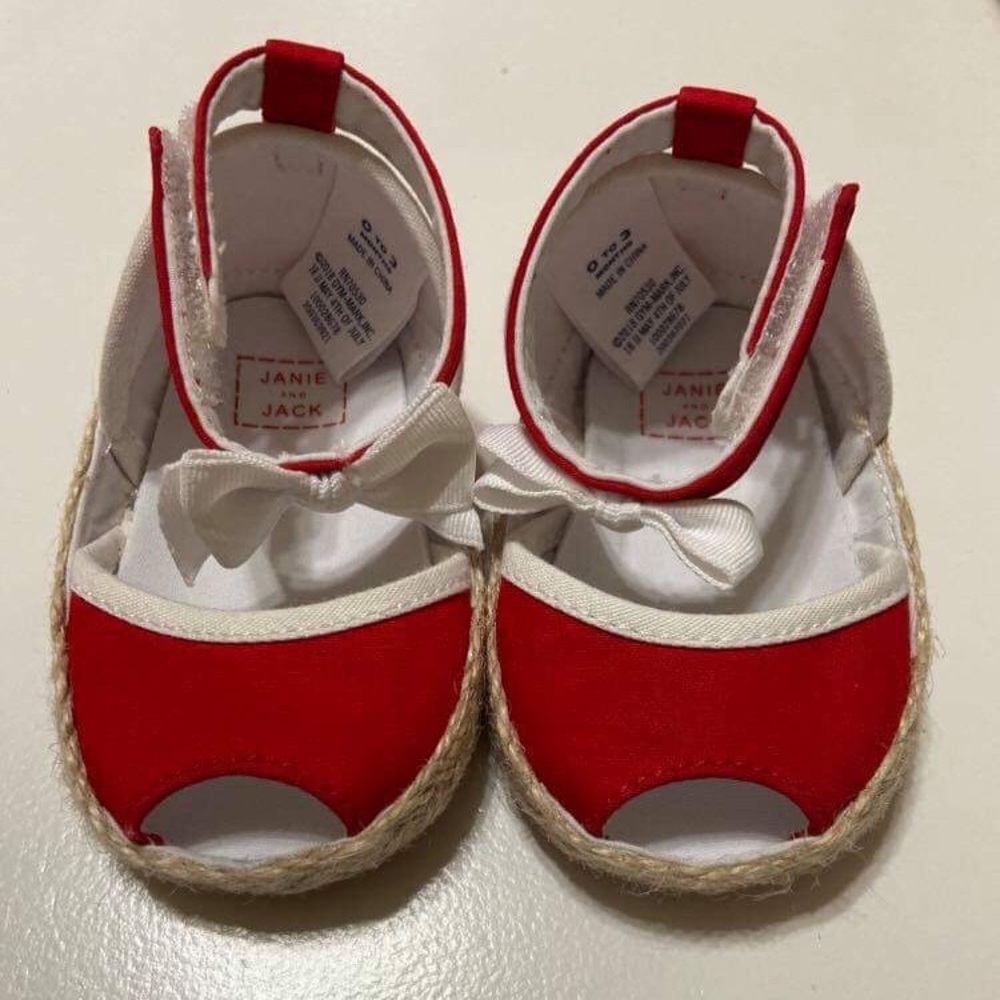 Janie and Jack Baby Girl Red Espadrilles